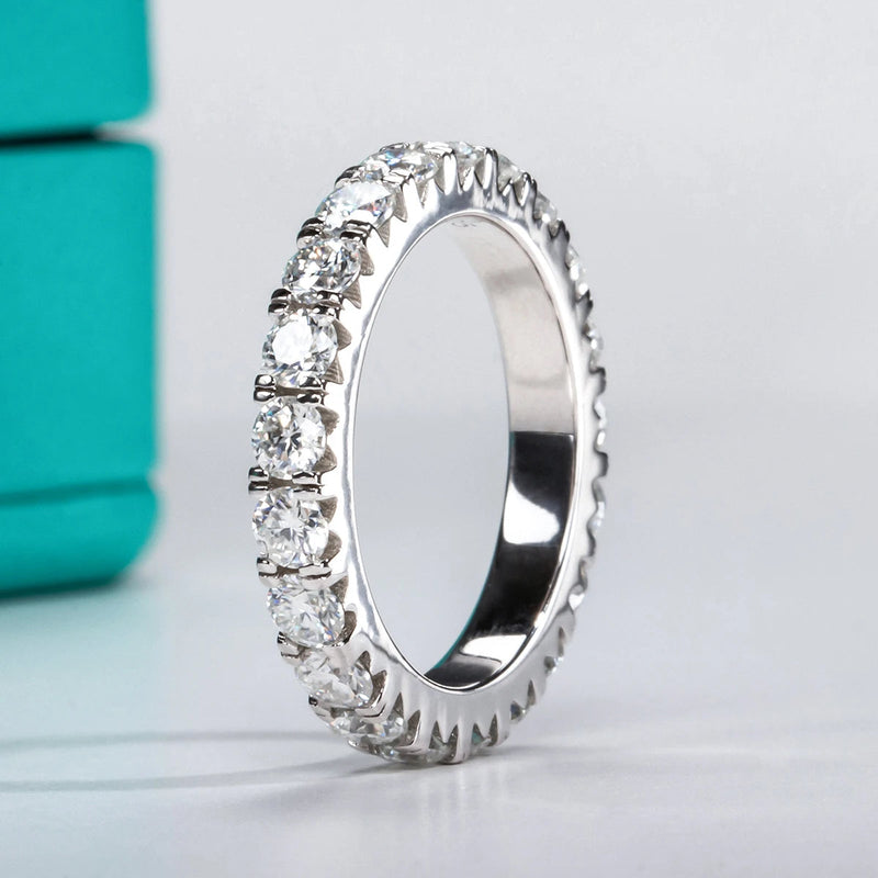 AnuJewel 3.5ct Moissanite Engagement Ring Set Bridal Sets 3mm Eternity Wedding Band Silver Promise Rings Women Jewelry Wholesale Buyfinity