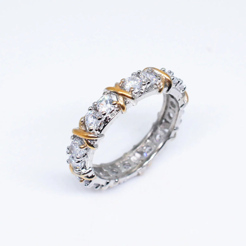 925 Sterling Silver Rings Gold Separation Inlaid Zircon Rings For Women Glamour Jewelry Engagement Wedding Gifts Buyfinity