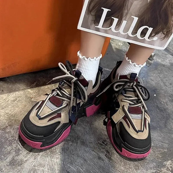 Sneakers Woman Footwear High on Platform Athletic Sports Spring Autumn Shoes for Women Trends 2024 Deals Korean New Casual Light Buyfinity
