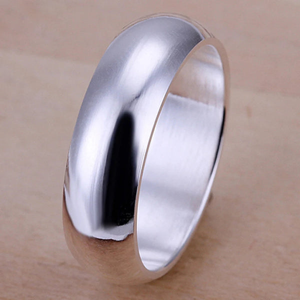 High Quality 925 Sterling Silver Rings Fashion Simple Round Circle Rings For Women Party Jewelry Size 5 6 7 8 9 10 Buyfinity