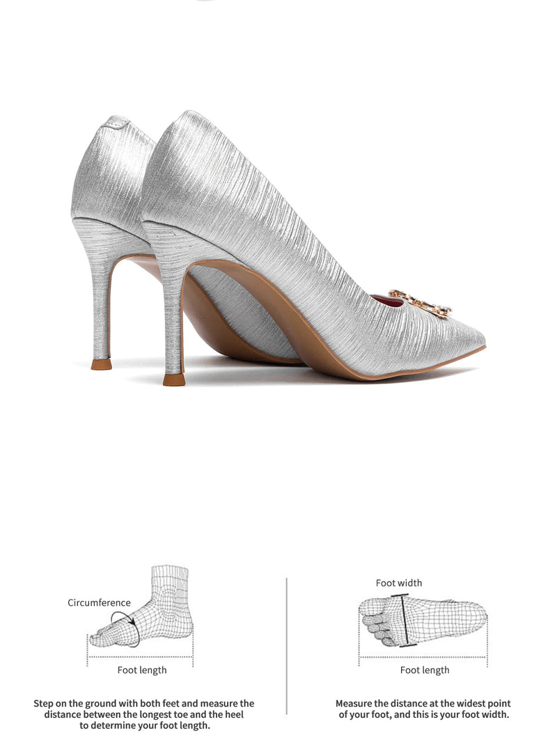 Heels CHCH Women's New High Quality Glitter Evening Shoes Women's Party Wedding Shoes 9cm Buyfinity