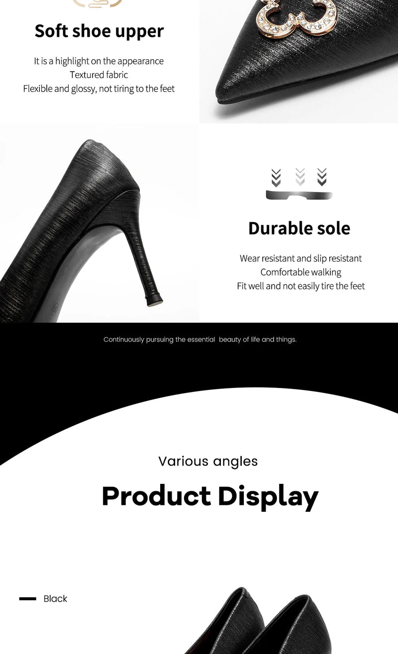 Heels CHCH Women's New High Quality Glitter Evening Shoes Women's Party Wedding Shoes 9cm Buyfinity