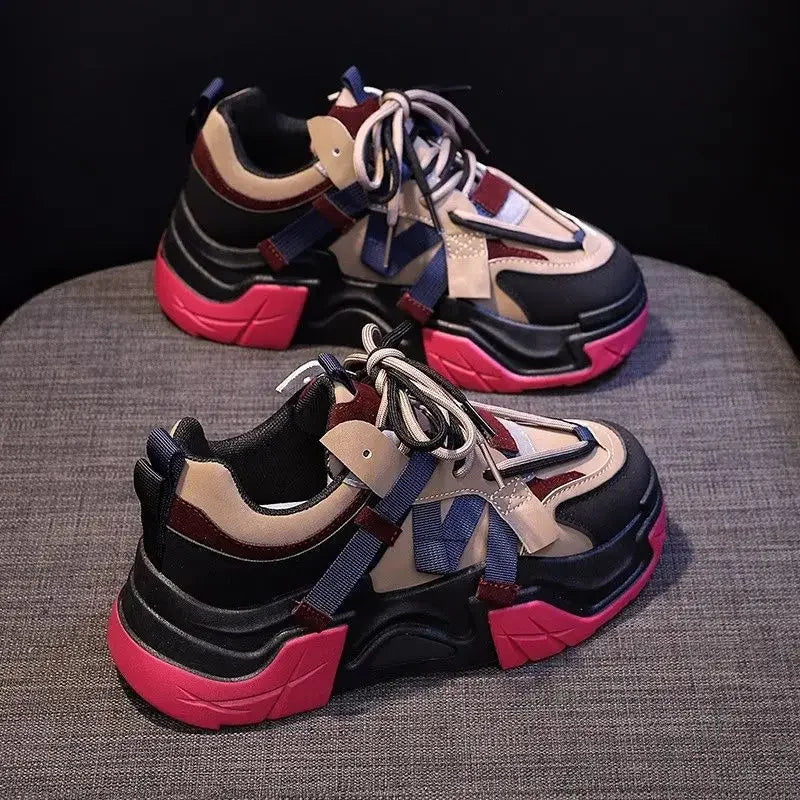 Sneakers Woman Footwear High on Platform Athletic Sports Spring Autumn Shoes for Women Trends 2024 Deals Korean New Casual Light Buyfinity