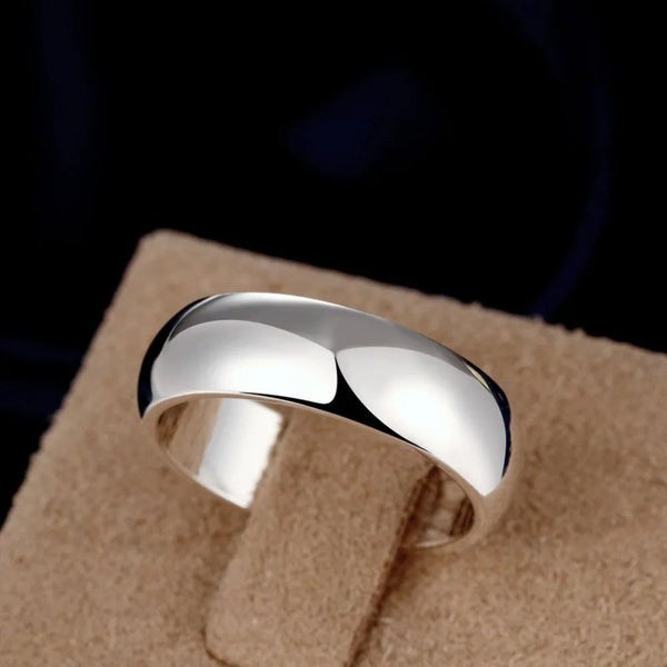 High Quality 925 Sterling Silver Rings Fashion Simple Round Circle Rings For Women Party Jewelry Size 5 6 7 8 9 10 Buyfinity