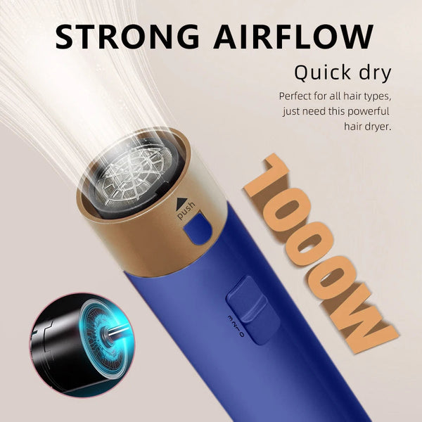 6 in 1 Hair Dryer Brush Detachable Airflow Comb Curler Straightening Brush Heat Control Styler for Smooth Hair Buyfinity