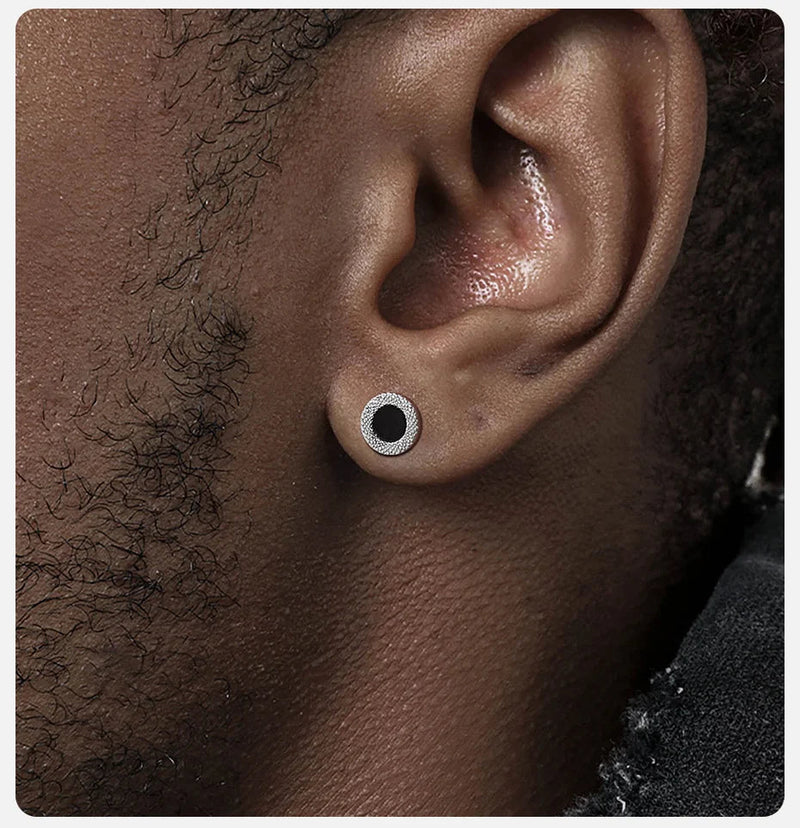 Vnox Black Small Round Acrylic Mens Boys Stud Earrings, Anti Allergy Stainless Steel Piercing Earrings Women Simple Tiny Brincos Buyfinity