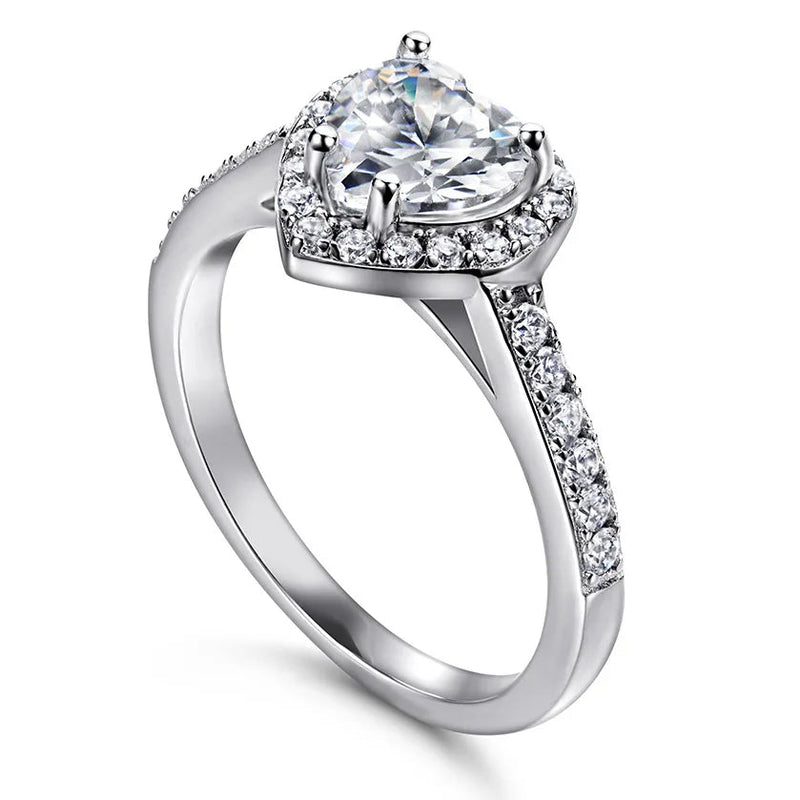 Store discount of $10 FIRERING 100% True Pink Heart Moissanite Rings 1-2ct GRA Certificate Ring Women Jewelry S925 Silver Buyfinity