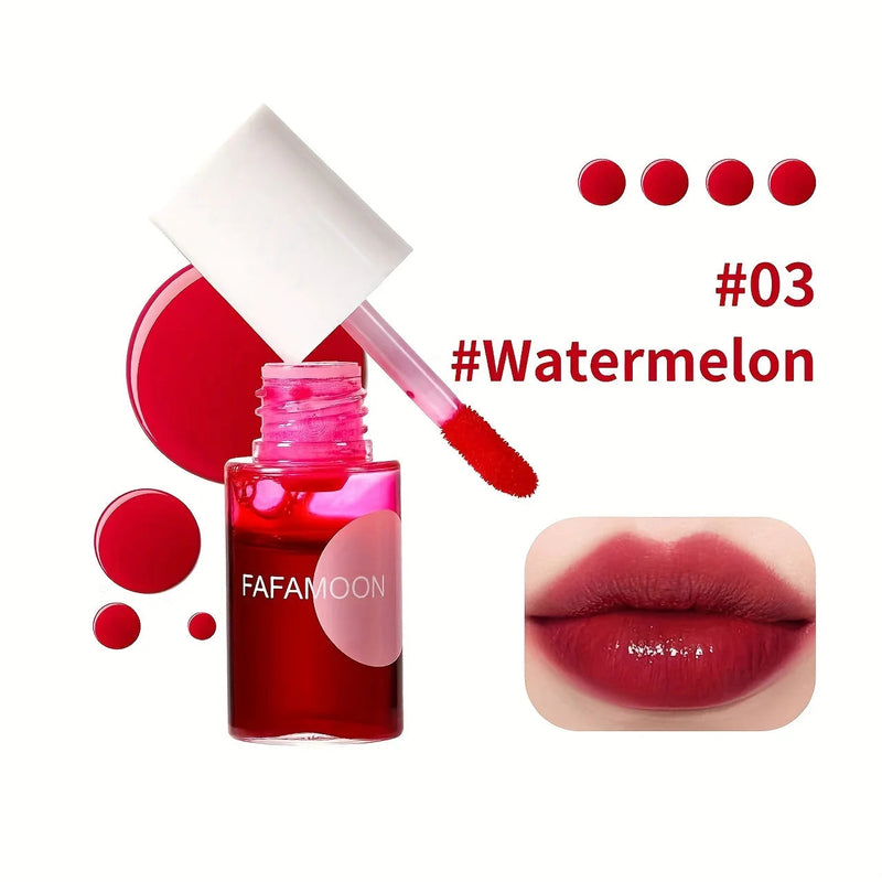 4 color Fruity Lip Tint Water Gloss Tint,Moisturizing Waterproof Liquid Lipstick, Non-Stick,High Pigment,Long-Lasting Colors Buyfinity