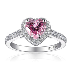 Store discount of $10 FIRERING 100% True Pink Heart Moissanite Rings 1-2ct GRA Certificate Ring Women Jewelry S925 Silver Buyfinity