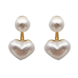 Trendy Vintage Heart Pearl Earring Women Classic White Stud Earrings Female Fashion Earrings Female Jewelry 2024 Gift Wholesale Buyfinity