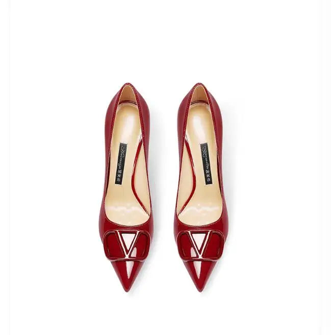 Women's Leather High Heels, Luxurious and Elegant Shoes, Shallow Mouth, Fashionable, Wedding Buyfinity