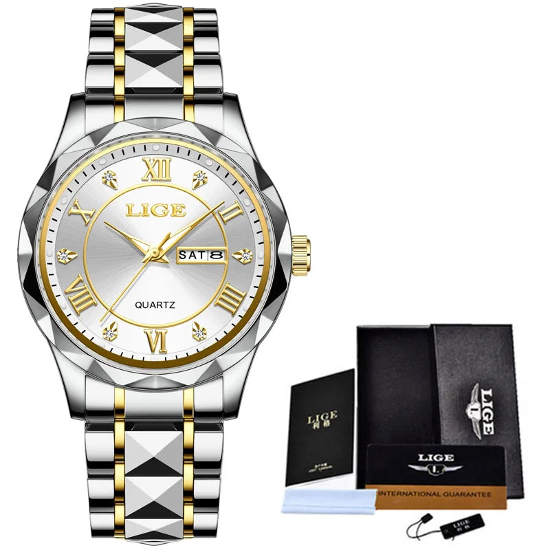 LIGE Casual Sport Watch Ladies Top Luxury All Steel Waterproof Quartz Watches For Women Fashion Gold Watch Women Montres Femmes Buyfinity