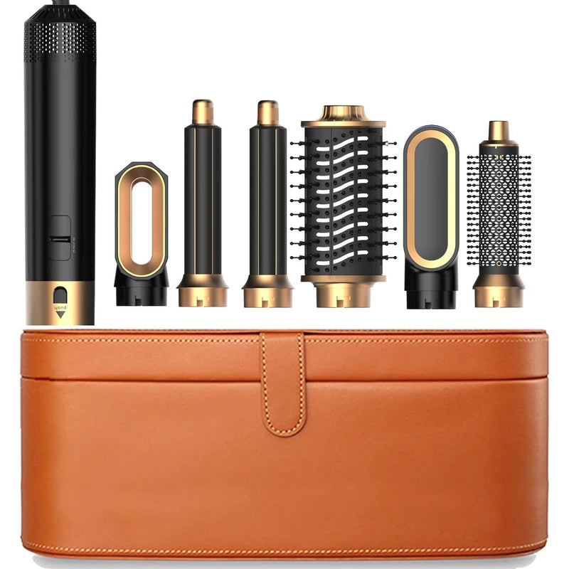6 in 1 Hair Dryer Brush Detachable Airflow Comb Curler Straightening Brush Heat Control Styler for Smooth Hair Buyfinity