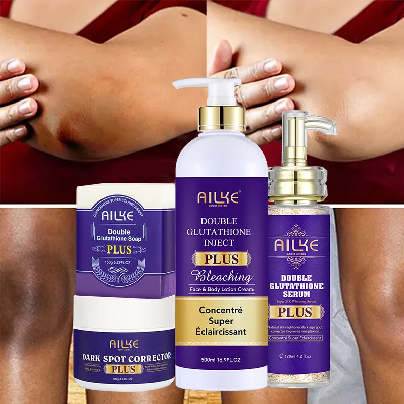 AILKE Whitening, Dark Spot & Sun Spot Removal Set, Brightening Shades, With Double Glutathione, Highly Concentrated Skin Care Buyfinity
