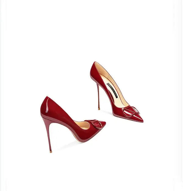 Women's Leather High Heels, Luxurious and Elegant Shoes, Shallow Mouth, Fashionable, Wedding Buyfinity
