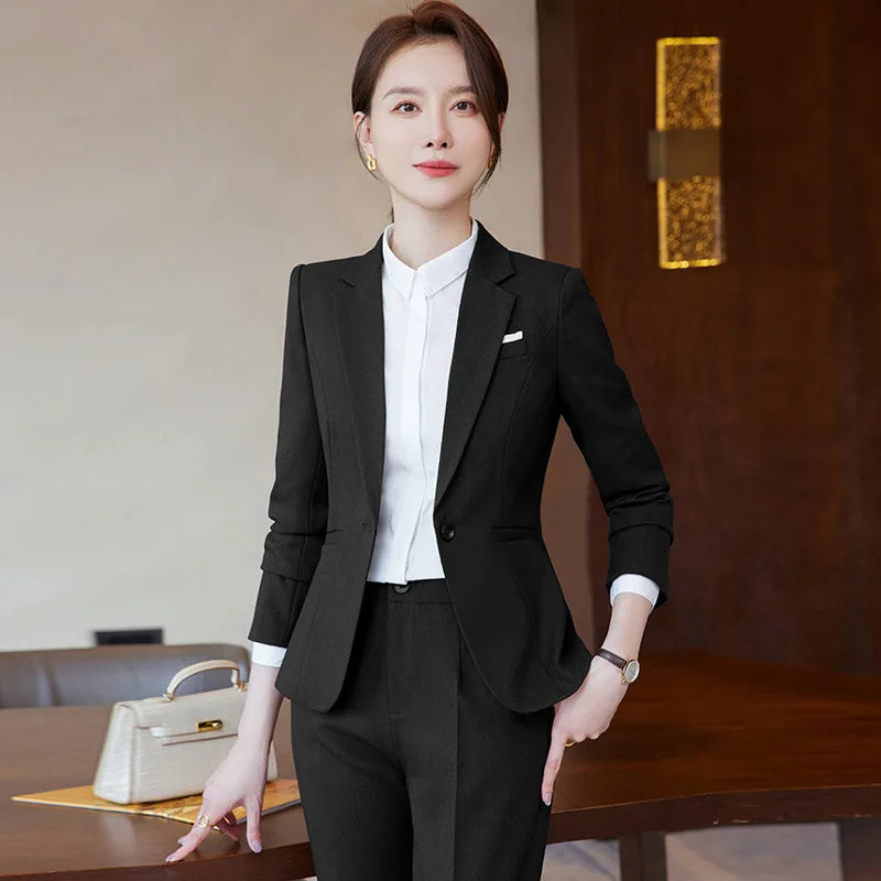 Novelty Wine Red Formal Women Business Suits with Skirt and Jackets Coat Ladies Office Professional Blazers Spring OL Styles Buyfinity
