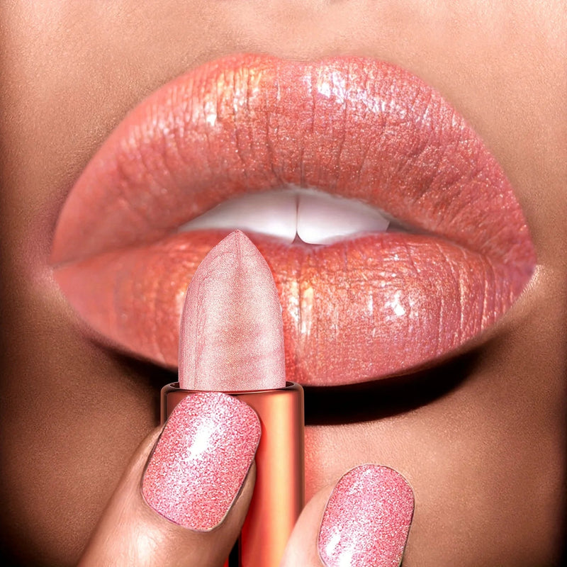 Rose smoke powder, bright starry sky, glossy velvet texture, durable, make your lips shiny, waterproof, anti-fouling. Buyfinity