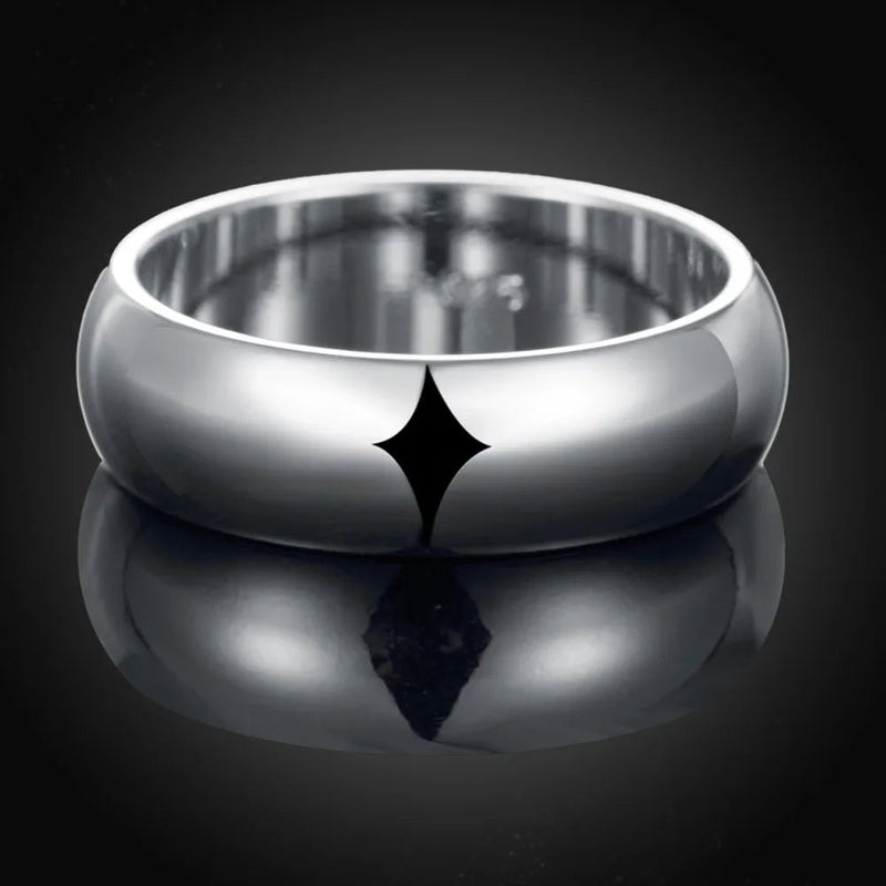 High Quality 925 Sterling Silver Rings Fashion Simple Round Circle Rings For Women Party Jewelry Size 5 6 7 8 9 10 Buyfinity