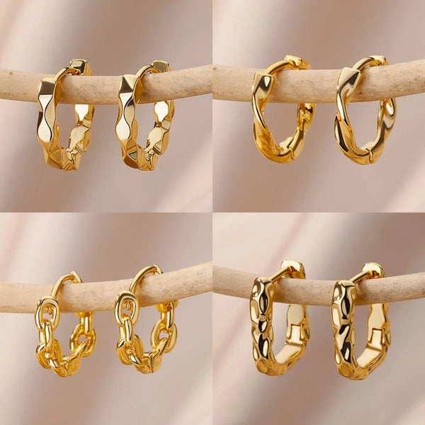 Elegant Round Earrings for Women Girls Luxury Stainless Steel Hoop Earrings Vintage Wedding Engagement Aesthetic Jewerly aretes Buyfinity