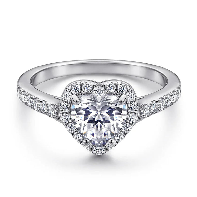 Store discount of $10 FIRERING 100% True Pink Heart Moissanite Rings 1-2ct GRA Certificate Ring Women Jewelry S925 Silver Buyfinity