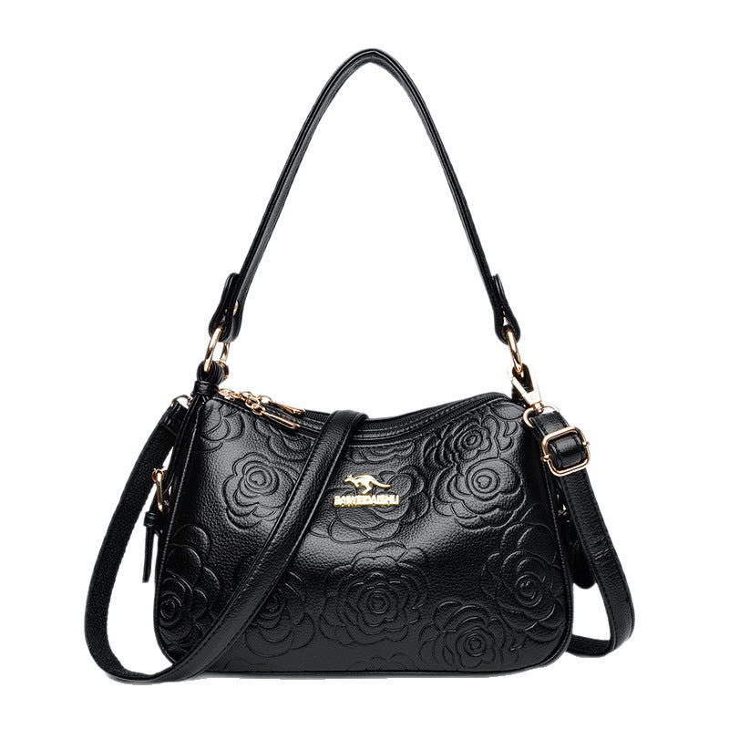 Soft Leather Textured Ethnic Style Simple Versatile Large Capacity Shoulder Messenger Bag Buyfinity