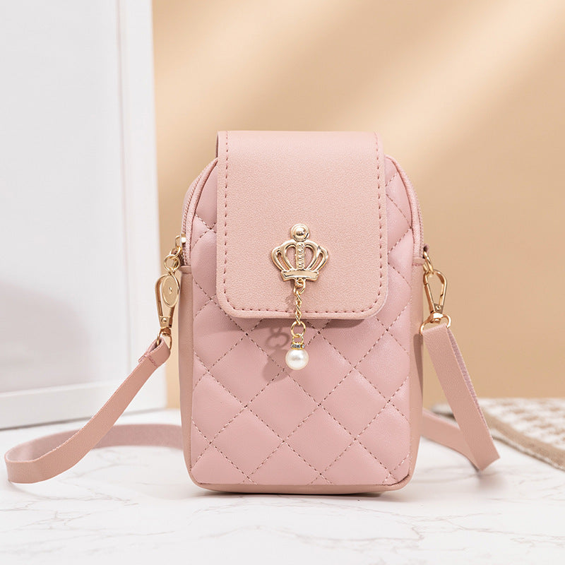 Simple All-match Messenger Bag Pearl Vertical Model In Square Shape Buyfinity