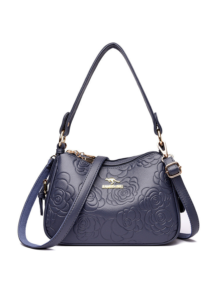 Soft Leather Textured Ethnic Style Simple Versatile Large Capacity Shoulder Messenger Bag Buyfinity
