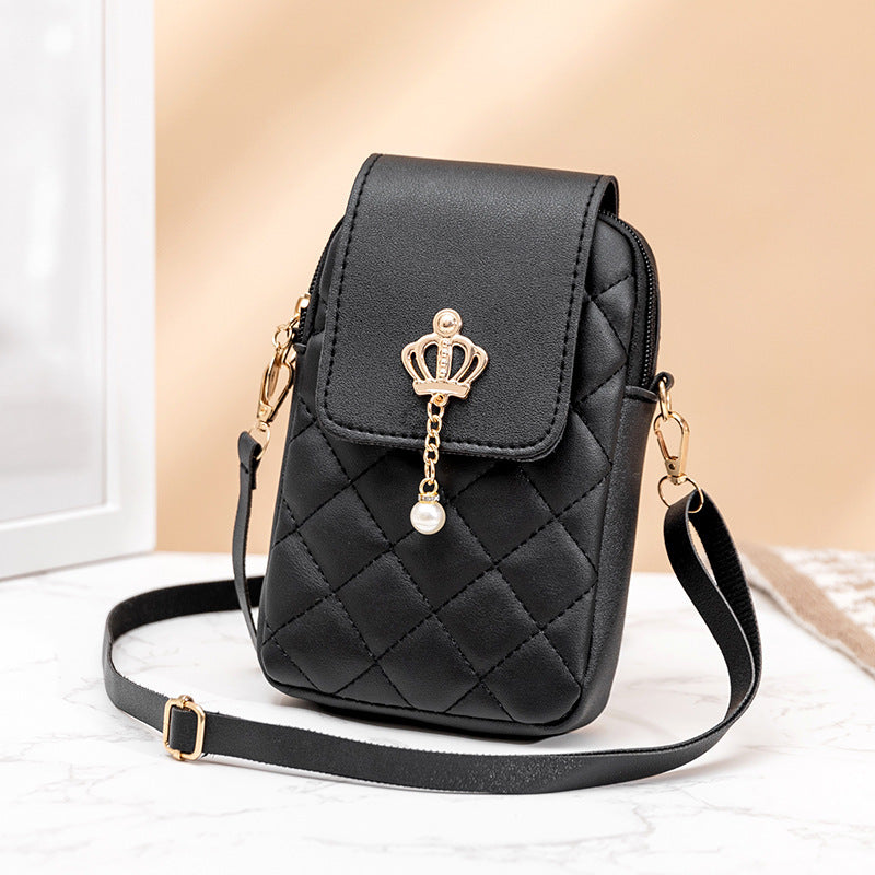 Simple All-match Messenger Bag Pearl Vertical Model In Square Shape Buyfinity