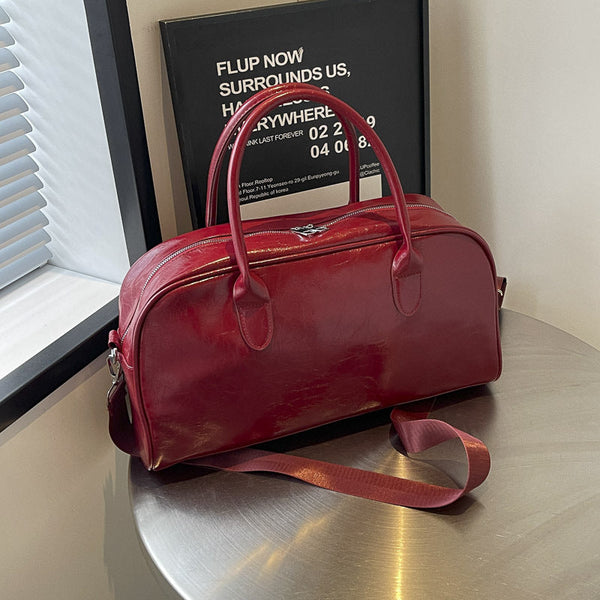 Travel Women's Lightweight Storage PU Leather Large Capacity Outing Luggage Bag Buyfinity
