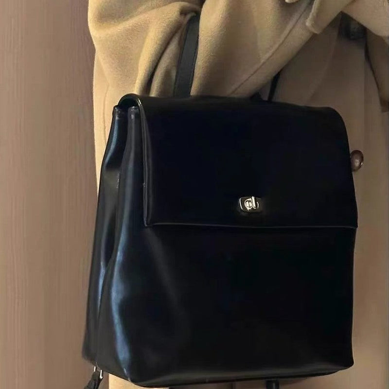Korean Style Retro High-grade Oil Wax Leather Backpack Buyfinity
