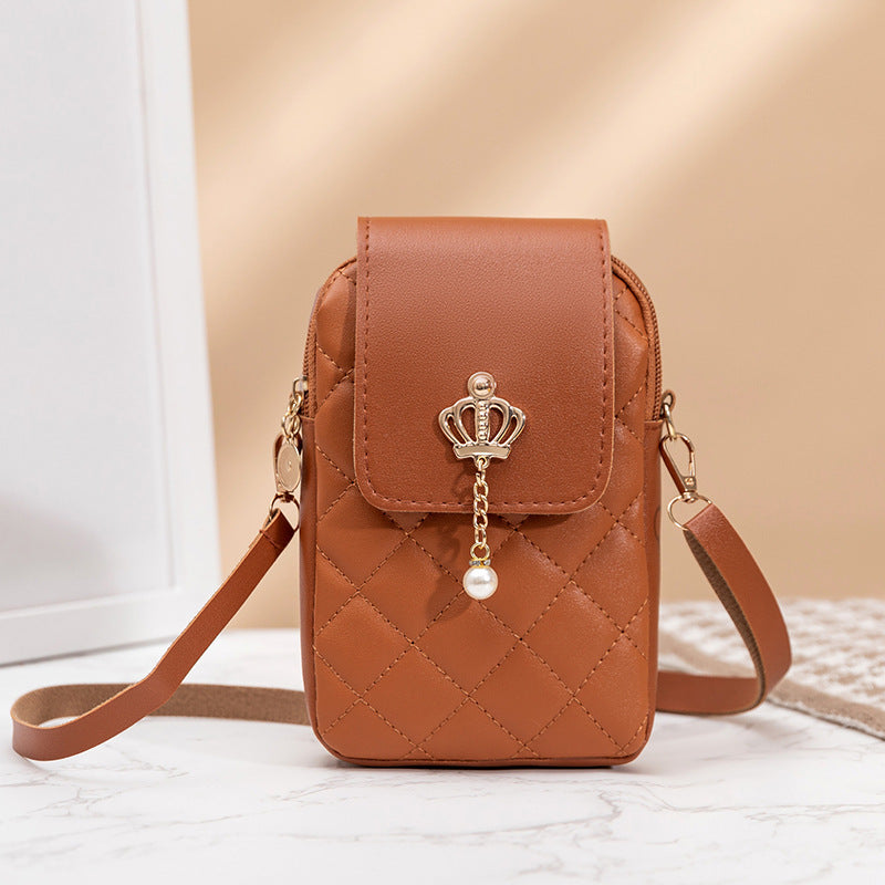 Simple All-match Messenger Bag Pearl Vertical Model In Square Shape Buyfinity
