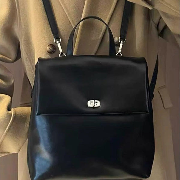 Korean Style Retro High-grade Oil Wax Leather Backpack Buyfinity