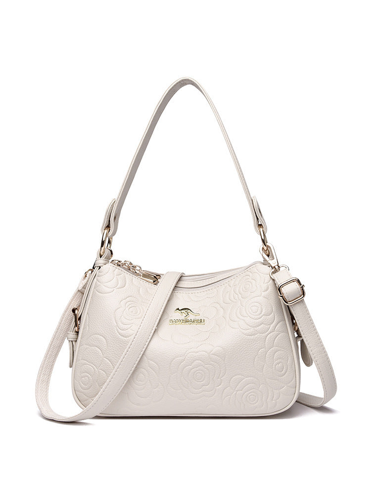 Soft Leather Textured Ethnic Style Simple Versatile Large Capacity Shoulder Messenger Bag Buyfinity